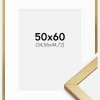 Ramme Minerva Guld 50x60 cm - Passepartout Hvid 14x18 inches