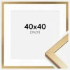 Ramme Minerva Guld 40x40 cm - Passepartout Hvid 32x32 cm