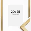 Ramme Minerva Guld 20x25 cm - Passepartout Hvid 5x7 inches