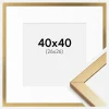 Ramme Minerva Guld 40x40 cm - Passepartout Hvid 27x27 cm