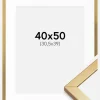 Ramme Minerva Guld 40x50 cm - Passepartout Hvid 31,5x40 cm