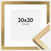 Ramme Minerva Guld 20x20 cm - Passepartout Hvid 15x15 cm