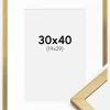 Ramme Minerva Guld 30x40 cm - Passepartout Hvid 20x30 cm