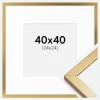 Ramme Minerva Guld 40x40 cm - Passepartout Hvid 25x25 cm
