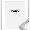 Ramme Minerva Sølv 40x50 cm - Passepartout Hvid 31x41 cm