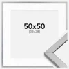 Ramme Minerva Sølv 50x50 cm - Passepartout Hvid 39x39 cm