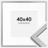Ramme Minerva Sølv 40x40 cm - Passepartout Hvid 10x10 inches