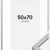 Ramme Minerva Sølv 50x70 cm - Passepartout Hvid 33x56 cm