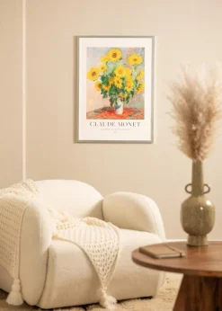 Ramme Minerva Sølv 45x60 cm - Passepartout Hvid 30x45 cm