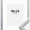 Ramme Minerva Sølv 18x24 cm - Passepartout Hvid 13x17 cm