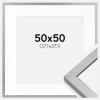 Ramme Minerva Sølv 50x50 cm - Passepartout Hvid 15x15 inches