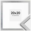 Ramme Minerva Sølv 20x20 cm - Passepartout Hvid 4x4 inches