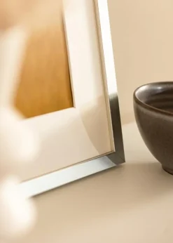 Ramme Minerva Sølv 20x20 cm - Passepartout Hvid 4x4 inches