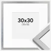 Ramme Minerva Sølv 30x30 cm - Passepartout Hvid 19x19 cm