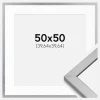 Ramme Minerva Sølv 50x50 cm - Passepartout Hvid 16x16 inches