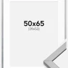 Ramme Minerva Sølv 50x65 cm - Passepartout Hvid 40x54 cm