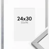 Ramme Minerva Sølv 24x30 cm - Passepartout Hvid 13x20 cm