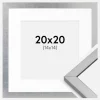 Ramme Minerva Sølv 20x20 cm - Passepartout Hvid 15x15 cm