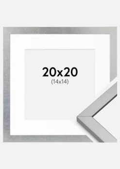 Ramme Minerva Sølv 20x20 cm - Passepartout Hvid 15x15 cm