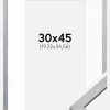 Ramme Minerva Sølv 30x45 cm - Passepartout Hvid 8x14 inches