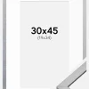 Ramme Minerva Sølv 30x45 cm - Passepartout Hvid 20x35 cm