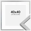 Ramme Minerva Sølv 40x40 cm - Passepartout Hvid 12x12 inches