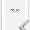 Ramme Minerva Sølv 50x65 cm - Passepartout Hvid 15x22 inches