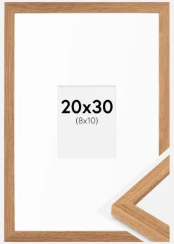 Ramme Modern Teak 20x30 cm - Passepartout Hvid 9x11 cm