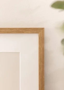 Ramme Modern Teak 40x60 cm - Passepartout Hvid 25x50 cm