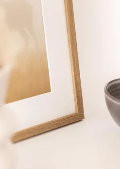 Ramme Modern Teak 40x50 cm - Passepartout Hvid 28x38 cm