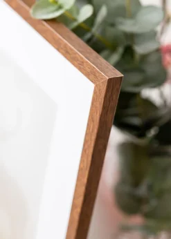 Ramme Modern varmt Brun 40x50 cm - Passepartout Hvid 27x35 cm