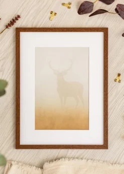 Ramme Modern varmt Brun 40x50 cm - Passepartout Hvid 27x35 cm