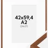 Ramme Modern varmt Brun 42x59 cm - Passepartout Hvid 25x38 cm