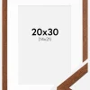 Ramme Modern varmt Brun 20x30 cm - Passepartout Hvid 15x22 cm