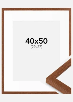 Ramme Modern varmt Brun 40x50 cm - Passepartout Hvid 30x38 cm