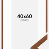 Ramme Modern varmt Brun 40x60 cm - Passepartout Hvid 25x50 cm