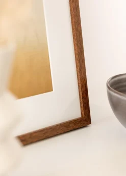 Ramme Modern varmt Brun 40x60 cm - Passepartout Hvid 25x50 cm