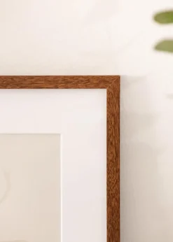 Ramme Modern varmt Brun 40x50 cm - Passepartout Hvid 12x16 inches