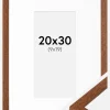 Ramme Modern varmt Brun 20x30 cm - Passepartout Hvid 10x20 cm