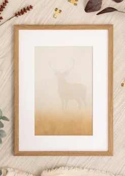 Ramme Moderne Teak 60x80 cm - Passepartout Hvid 49,3x69,3 cm