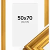 Ramme Mora Premium Guld 50x70 cm - Passepartout Hvid 33x56 cm