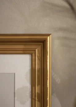 Ramme Mora Premium Guld 40x50 cm - Passepartout Hvid 30x40 cm