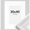 Ramme Mora Premium Hvid 30x40 cm - Passepartout Hvid 18x27 cm