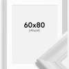Ramme Mora Premium Hvid 60x80 cm - Passepartout Hvid 50x65 cm