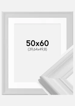 Ramme Mora Premium Hvid 50x60 cm - Passepartout Hvid 16x20 inches