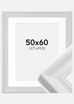 Ramme Mora Premium Hvid 50x60 cm - Passepartout Hvid 15x20 inches