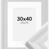 Ramme Mora Premium Hvid 30x40 cm - Passepartout Hvid 21x30 cm