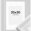Ramme Mora Premium Hvid 20x30 cm - Passepartout Hvid 15x21 cm (A5)