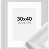 Ramme Mora Premium Hvid 30x40 cm - Passepartout Hvid 21x29,7 cm (A4)
