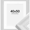 Ramme Mora Premium Hvid 40x50 cm - Passepartout Hvid 12x16 inches